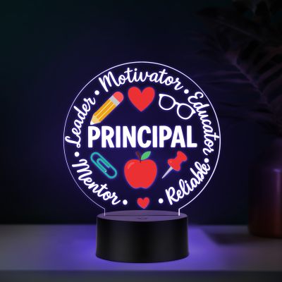 Principal LED Desk Table Lamp with Automatic Color Changing Light Principal Appreciation Gift Principal Office Decor Light School Principal Gift